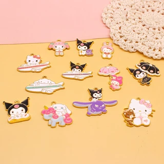 เครื่องประดับ จี้สร้อยคอ พวงกุญแจ ต่างหู รูปการ์ตูน Kuromi Melody แฮนด์เมด DIY สําหรับผู้หญิง 063 2 ชิ้น ต่อล็อต