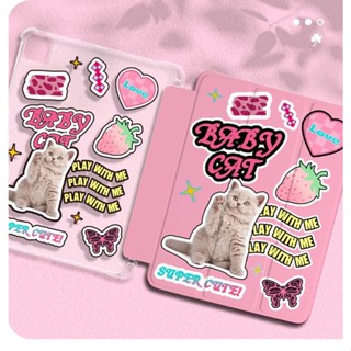 [เคส Ipad] เคสแท็บเล็ต ลายการ์ตูนแมวน่ารัก สําหรับ iPad 9.7 10.5 10.2 Gen 7 8 Air3 Air2 Air1 iPad 2 3 4 Mini 1 2 3 4 5 2020 2019 12.9
