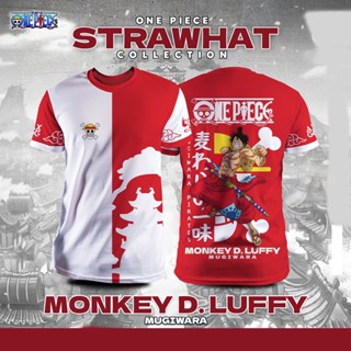 Axgg  One Piece - Monkey D. เสื้อเชิ้ต ลายการ์ตูนลูฟี่