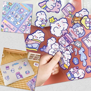 ✨ สติ๊กเกอร์ รุ่น กระต่าย Sticker น่ารัก สำหรับติดตกแต่ง DIY ติดแน่น ทนนาน วัสดุ PVC กันน้ำ อย่างดี สีสันสดใส ไม่ลอก ✨