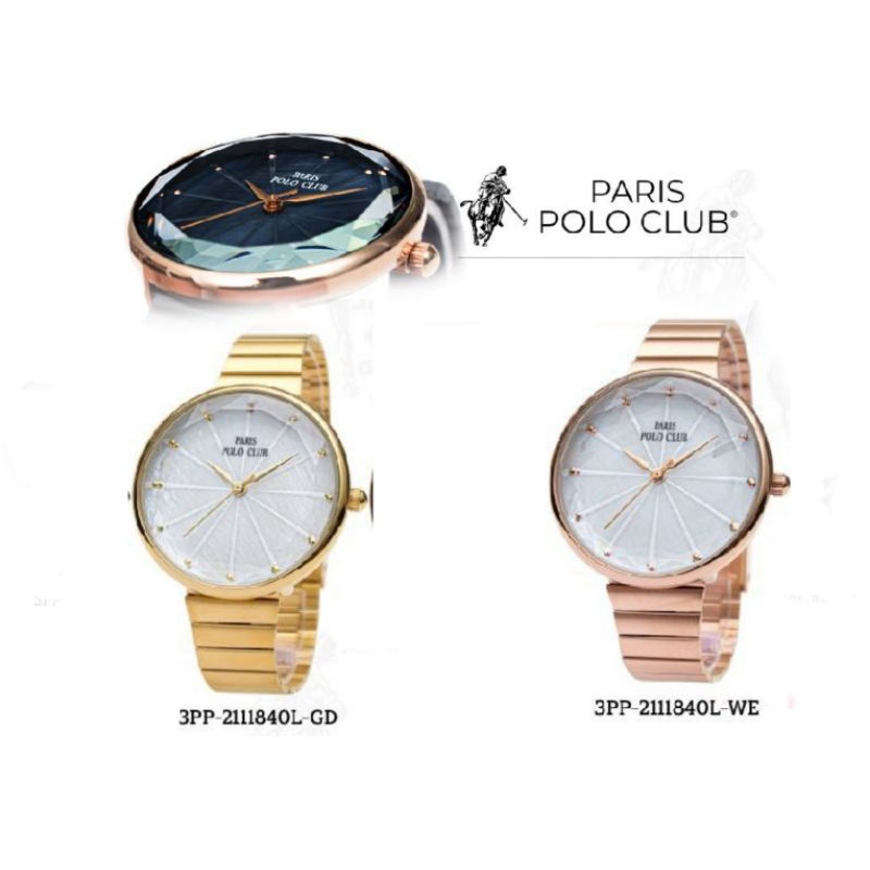 🔥🔥ส่งเร็วParis Polo Club นาฬิกาผู้หญิง รุ่น 3PP-211840L  สีโรสโกลด์ /สีทอง