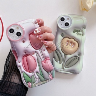 Lwy เคสโทรศัพท์มือถือแบบนิ่ม ลายดอกทิวลิป 3D สําหรับ Samsung Galaxy S23 Ultra S23+ S22 Ultra S22+ S21+ plus S21 Ultra S21 FE S20 Ultra S20+ S20 FE A14