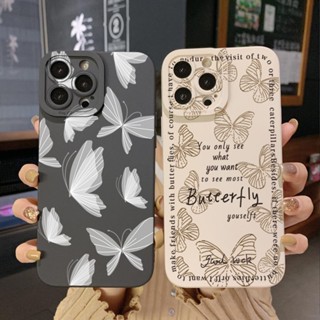 เคสโทรศัพท์มือถือ ขอบสี่เหลี่ยม ลายผีเสื้อ สไตล์เรโทร สําหรับ Infinix Hot 20S 20i 30i 9 30 20 Play Smart 6 Plus X6823 Zero 5G 2023