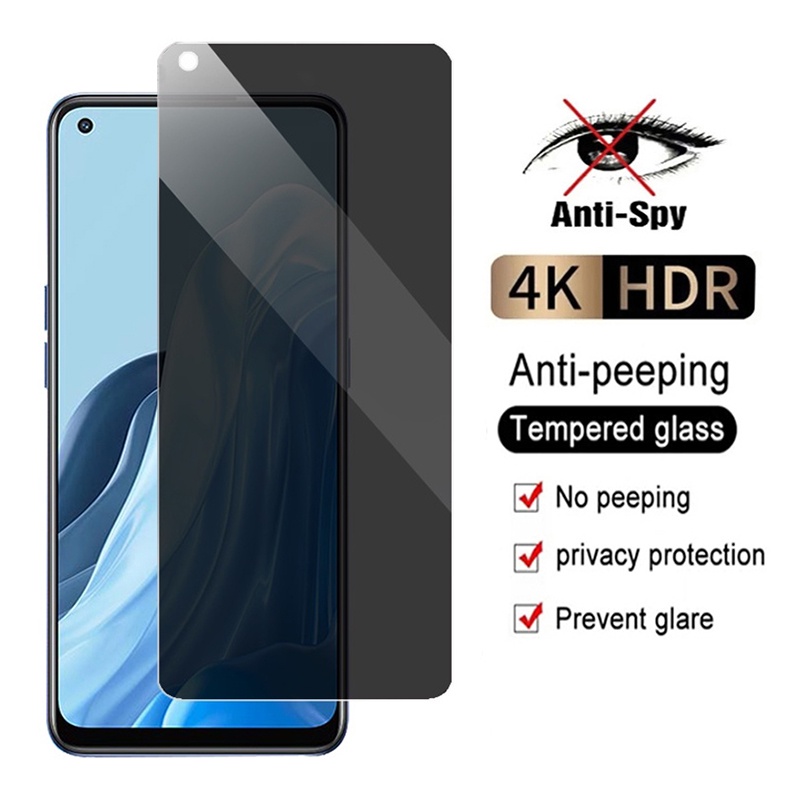กระจกนิรภัยกันรอยหน้าจอ ป้องกันการแอบมอง สําหรับ OPPO F9 F11 Pro A5S A5 A9 2020 A12 A15 A15S A16 A16K A17 A17K A31 A33 A52 A53 A91 A92 A93 A94 A95 A96 Reno 3 4 4F 5 5F 6 7 8