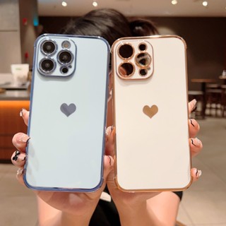 เคสโทรศัพท์มือถือ ซิลิโคน กันกระแทก ลายหัวใจ มีลายด้านข้าง หรูหรา สําหรับ iPhone 12 Pro MAX 11 Pro