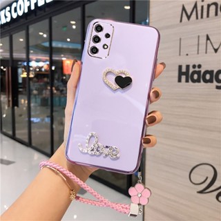 เคสโทรศัพท์ สําหรับ Samsung Galaxy A73 A14 A53 A23 A52 A52S A33 A72 A32 A71 A51 A13 4G 5G มือถือ พร้อมสายรัดข้อมือ หรูหรา