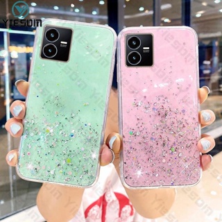 เคสโทรศัพท์ซิลิโคน TPU ใส แบบนิ่ม ลายกากเพชร สําหรับ Vivo Y02 Y02S Y22 Y22S Y35 Y16 2022 4G