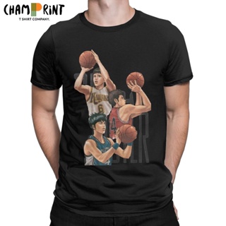 Vintage Slam Dunk Basketball T-Shirts for Men Round Collar 100% Cotton T Shirt Manga Japan Short Sleeve Tees Plus S_09