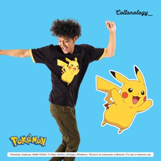 HITAM Cottonology Pokémon Black Pikachu Shirt_07