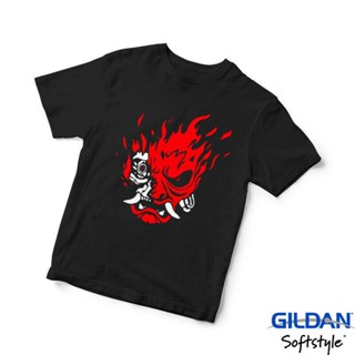 2020 Cyberpunk 2077 Skull cyber Samurai T-Shirt fashion Popular wild men cool Tee black_12