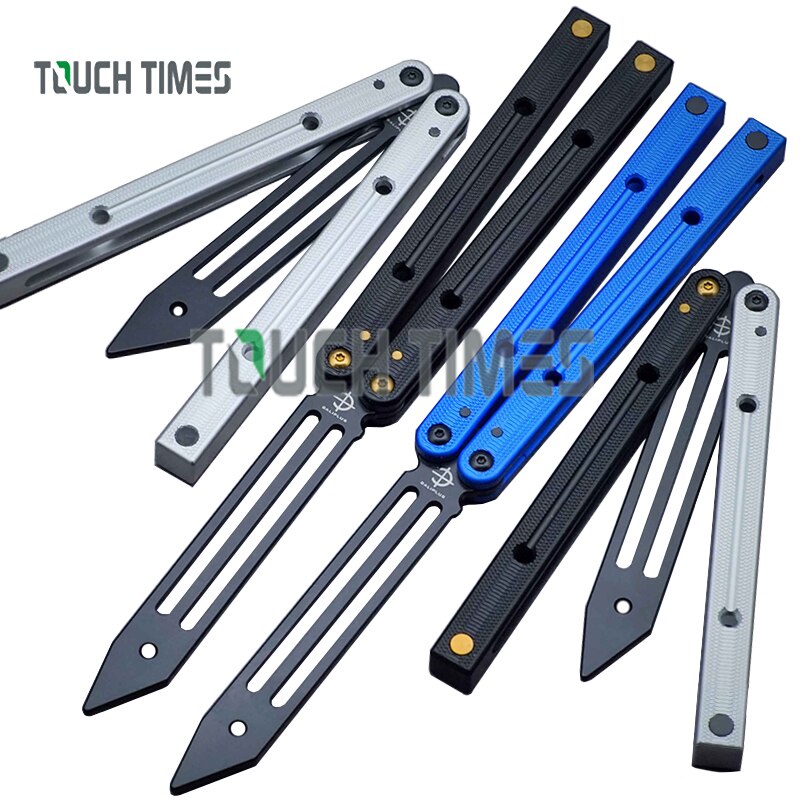 e46 Squidtrainer V3.5 Clone Balisong Baliplus Flipper เทรนเนอร์ช่องอลูมิเนียมจับ Bushing ระบบผีเสื้อ
