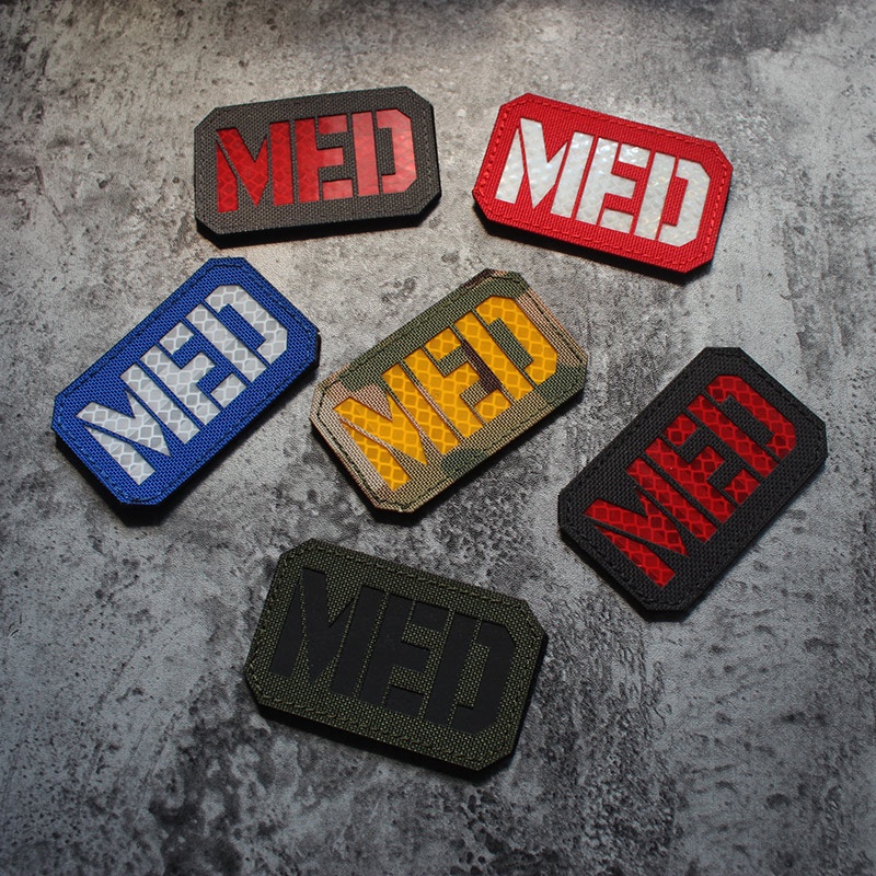 IR แพทช์สะท้อนแสง Velcro Armband MED Tactical Morale Badge Rescue Character MEDIC Badge Jacket Patch