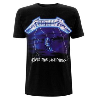 Mowei7 {พร้อมส่ง} เสื้อยืดแขนสั้นลําลอง ผ้าฝ้าย 100% พิมพ์ลาย Metallica Ride Lightning Tracks ของขวัญวันเกิด สําหรับผู้ช