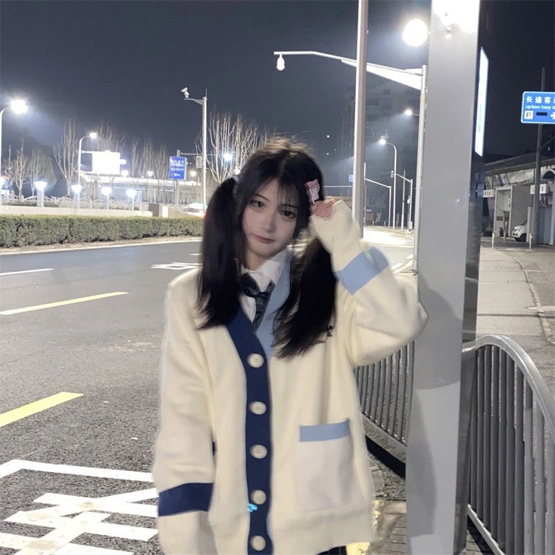 ผู้หญิงเกาหลีวิทยาลัยสไตล์คอวีปุ่มถักคาร์ดิแกนหลวมทุกการแข่งขันแขนยาวเสื้อกันหนาว ราคา ถูกที่สุด ดีลบีเคเค แกลเลอรีภาพที่ 6