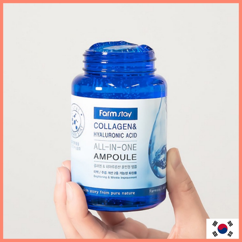 Farm stay Collagen & Hyaluronic Acid All in One Ampoule  เซรั่ม​คอลลาเจน​