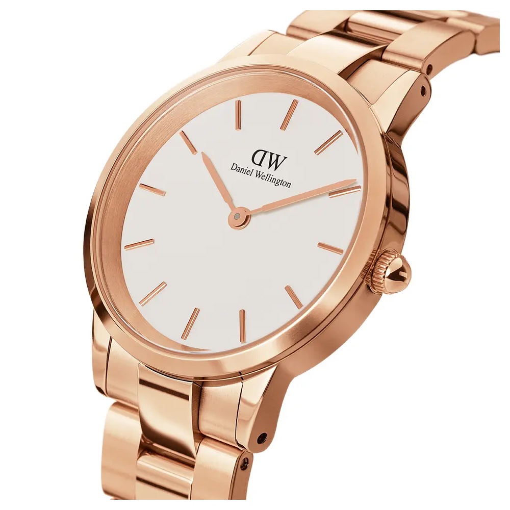 (ทักแชทรับโค้ด) Daniel Wellington นาฬิกาข้อมือ Iconic Link RG White 28มม สีโรสโกลด์