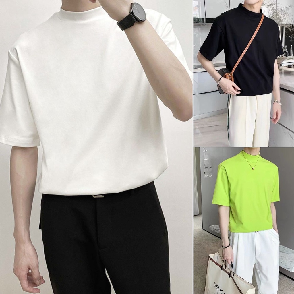 Summer Fashion Men's Turtleneck T-shirt