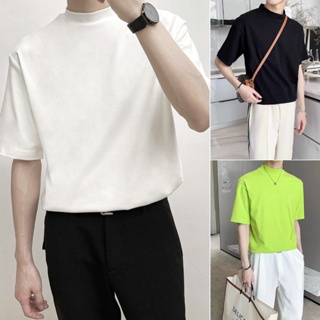 Summer Fashion Mens Turtleneck T-shirt