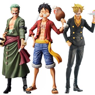 ฟิกเกอร์ One Piece Zoro (Draw a Sword Posture) Dessert Sanji Eatting Meat Luffy Figure Model Onepiece Zoro Sanji Luffy Figure