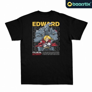 oversize T-shirt Bearstix - เสื้อยืด พิมพ์ลายอนิเมะ Edward Elric Kaos Fullmetal Alchemist Baju Alphonse Elric 90s แฟชั่น