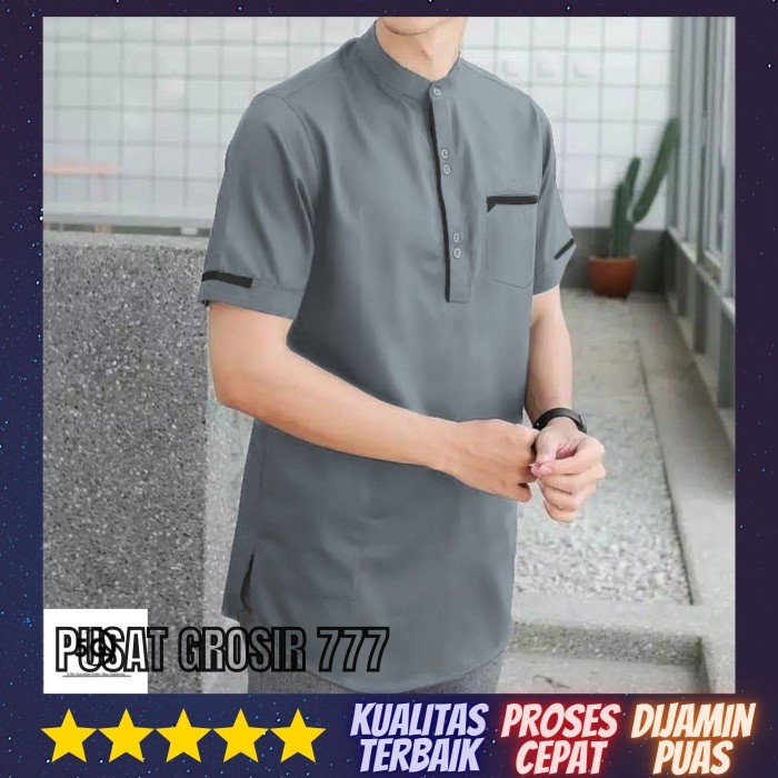 KEMEJA PG777 เสื้อกล้ามเนื้อผู้ชาย / เสื้อเชิ้ตผู้ชาย KOKO SHORT SLEEVES PKO 01 - สีดํา, M ใหม่ล่าสุ