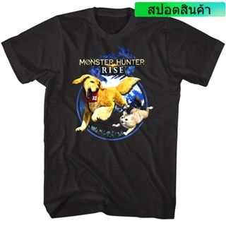 เสื้อยืด พิมพ์ลาย Monster Hunter Rise Pets Palamutes Capcom สําหรับผู้ชาย 2021_01