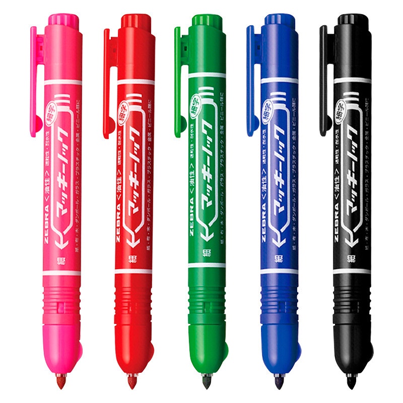 จัดส ่ งภายใน 24 ชั ่ วโมงญี ่ ปุ ่ น ZEBRA ZEBRA YYSS6 Press Marker สีดํามัน Non-Fade Big Tip Marker สีแดงสีฟ ้ าสีดํา