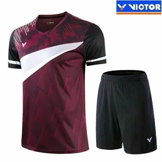 Victory เสื้อกีฬาแบดมินตัน แขนสั้น ระบายอากาศ แบบแห้งเร็ว สําหรับผู้ชาย และผู้หญิง 3633