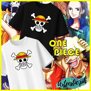  ใหม่เอี่ยมONE PIECE 4 เสื้อลูฟี่เสื้อยืดผ้าฝ้าย Unisex คุณภาพสูง 7 สี ขนาดเอเชีย pe8