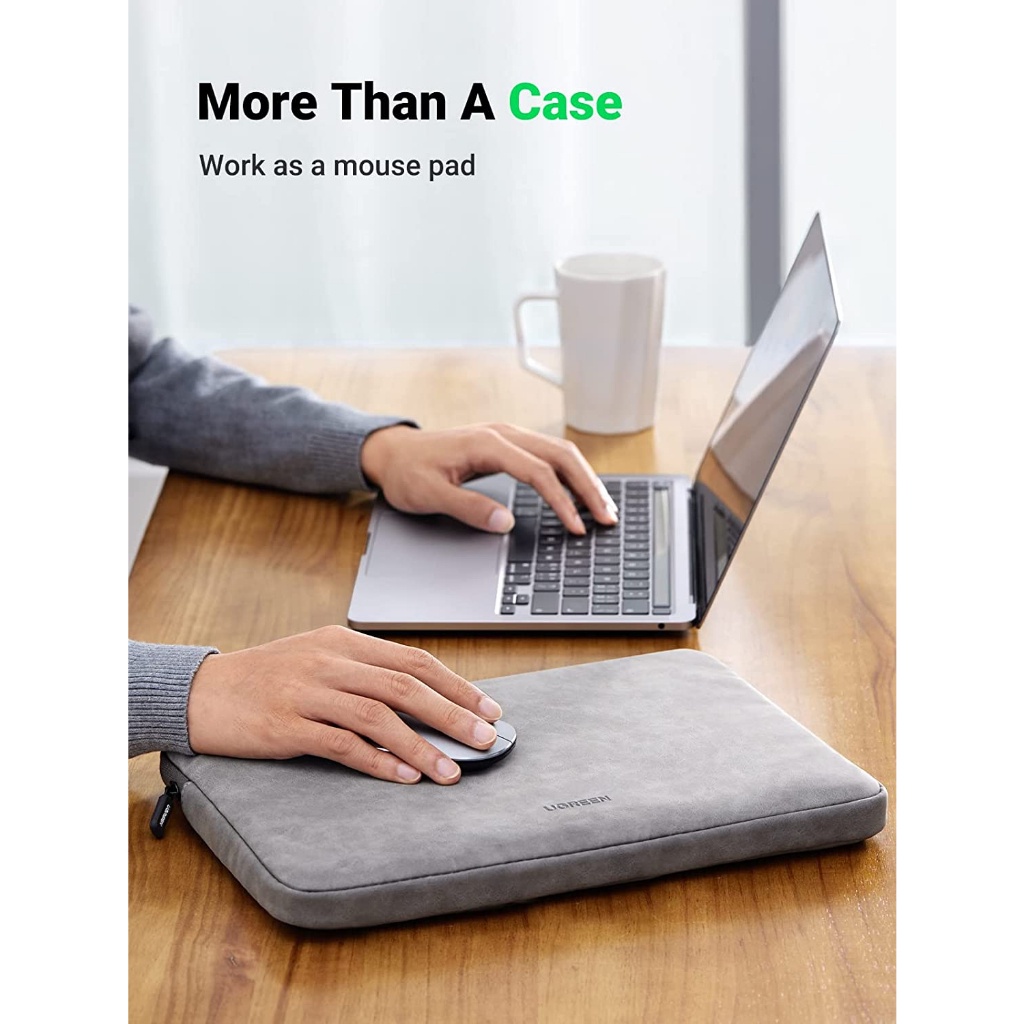 UGREEN รุ่น 20476 Laptop Bag ขนาด 14 - 14.9 นิ้ว Laptop Case PU Suede Leather Soft Padded Zipper Cover Sleeve Case Water