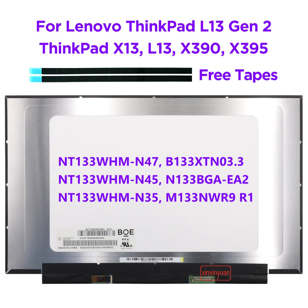 13.3 นิ้วแล็ปท็อปหน้าจอ LCD NT133WHM-N47 Fit N133BGA-EA2 B133XTN03.3 M133NWR9 R1 สําหรับ Lenovo Thin