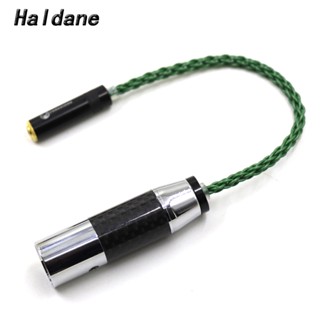 Haldane อะแดปเตอร์เสียงสเตอริโอ คาร์บอนไฟเบอร์ 4pin XLR ตัวผู้ เป็น 3.5 มม. 3 ขั้ว ตัวเมีย สีเขียวเข้ม