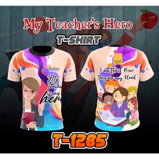 เสื้อยืดแขนสั้น พิมพ์ลาย MY TEACHER IS MY HERO 3 มิติ ระบายอากาศ เต็มตัว แฟชั่นฤดูร้อน (2)