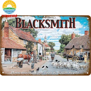 [TY] แผ่นป้ายโลหะดีบุก ลาย BLACKSMITH สไตล์วินเทจ สําหรับบาร์ ผับ คลับ คาเฟ่