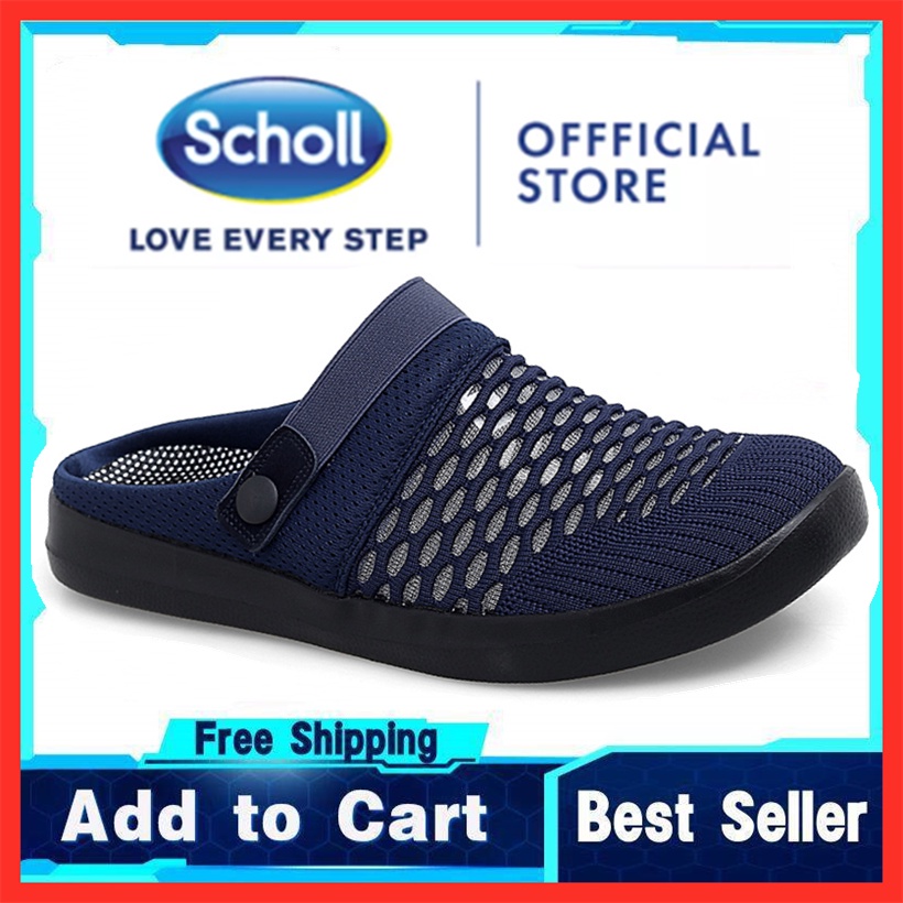 Scholl                             รองเท้ากีฬา Scholl ส้นแบน แบบสวม ขนาดใหญ่ สไตล์เกาหลี สําหรับผู้ชาย ไซซ์ EU 45 46 47 48