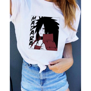 🔥 เสื้อยืดแขนสั้น คอกลม พิมพ์ลายการ์ตูนนารูโตะ Uchiha Madara สไตล์ฮิปฮอป แฟชั่นฤดูร้อน สําหรับผู้หญิง 🔥