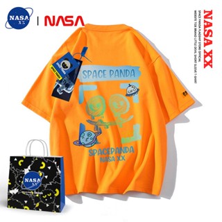 เสื้อยืดแขนสั้น ผ้าฝ้าย ทรงหลวม พิมพ์ลายแพนด้า NASA Little Devil Alien สําหรับผู้ชาย และผู้หญิง 2023_02