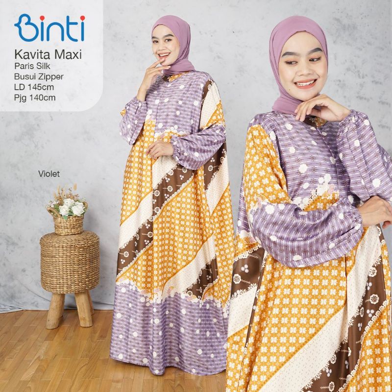 Super Jumbo Dress LD 145 XXXXL Kavita ดอกไม้ 2 Maxi Ori Binti ล่าสุด Gamis ผู้หญิง Syari Maxy ขนาดให