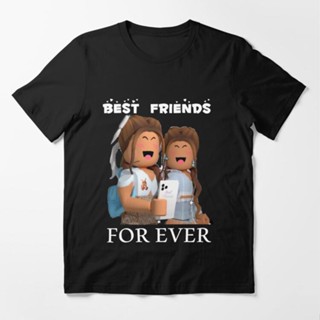 เสื้อยืดอินเทรนด์ผู้ชายอินเทรนด์ผู้หญิงเสื้อยืด พิมพ์ลาย Best Friends Ever Roblox Girl สีขาว สําหรับผู้หญิงS-3XL_02