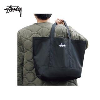 Stussy กระเป๋าสะพายไหล่ กระเป๋าช้อปปิ้ง ทรงโท้ท ขนาดใหญ่ ปักลาย สไตล์เรียบง่าย