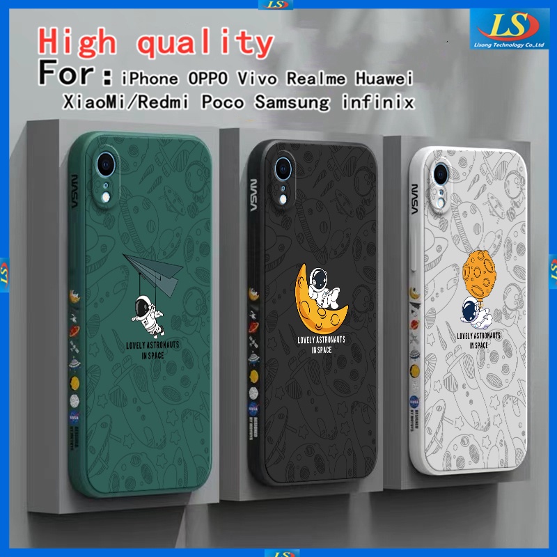 เคส iPhone xr Xs max iPhone 14 Pro max iPhone 13 Pro max iPhone 12 Pro max iPhone 11 Pro max เคสโทรศัพท์มือถือ ลายนักบินอวกาศ Nasa TKRC สําหรับ