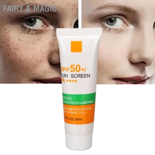  Fairy &amp; Magic โลชั่นกันแดด SPF50+ ครีมกันแดดพกพาให้ความชุ่มชื้นป้องกันรังสีอัลตราไวโอเลตสำหรับกีฬากลางแจ้ง