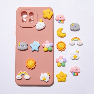 10 ชิ้น / แพ็ค เมฆ ดวงอาทิตย์ ดาว การ์ตูน เรซิน อุปกรณ์เสริม Diy ครีมกาว เคสโทรศัพท์มือถือ ด้านหลังแบน