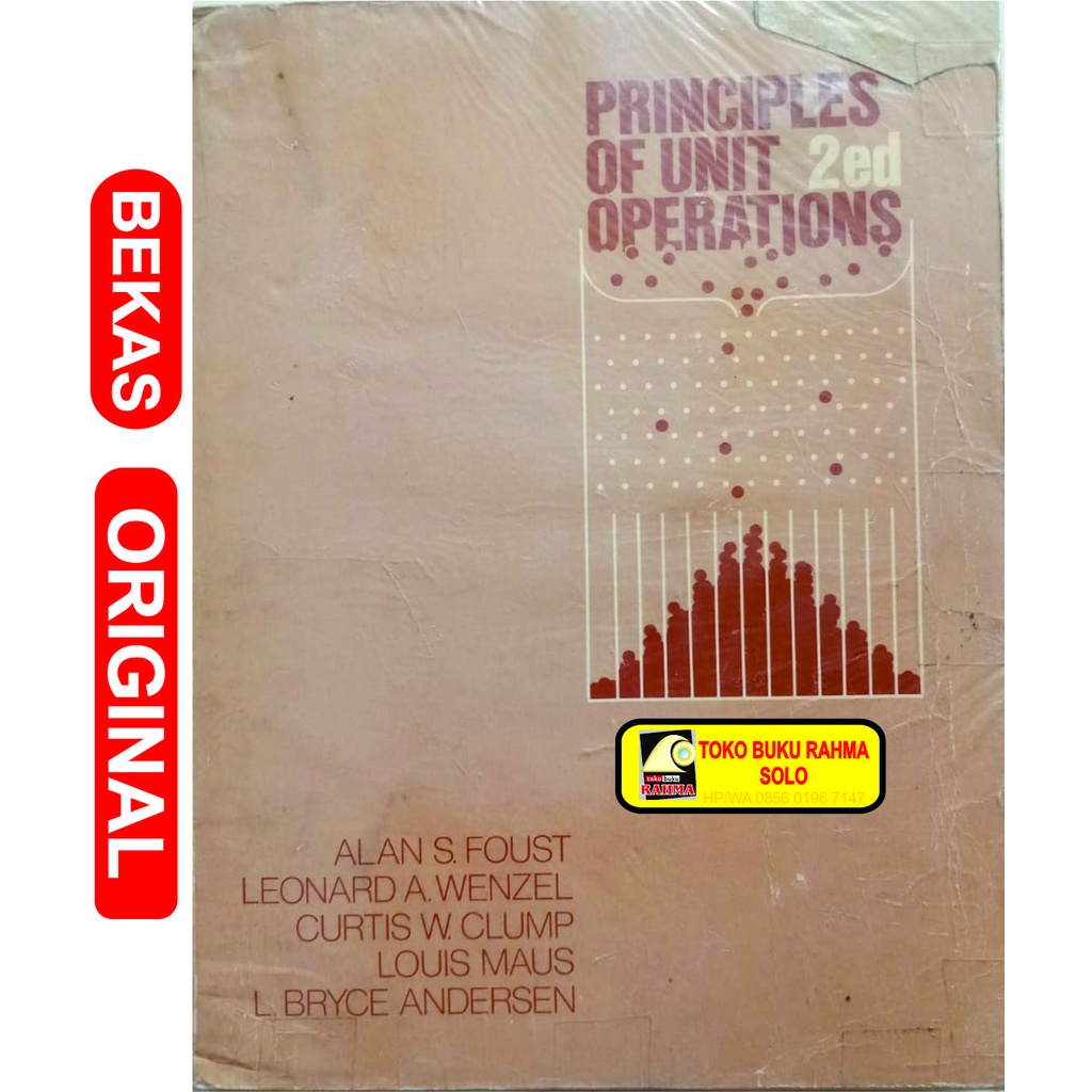 Principles Of Unit Operations 2nd Alan S Foust Leonard A Wenxzel John Wiley & Sons Inc New York Code