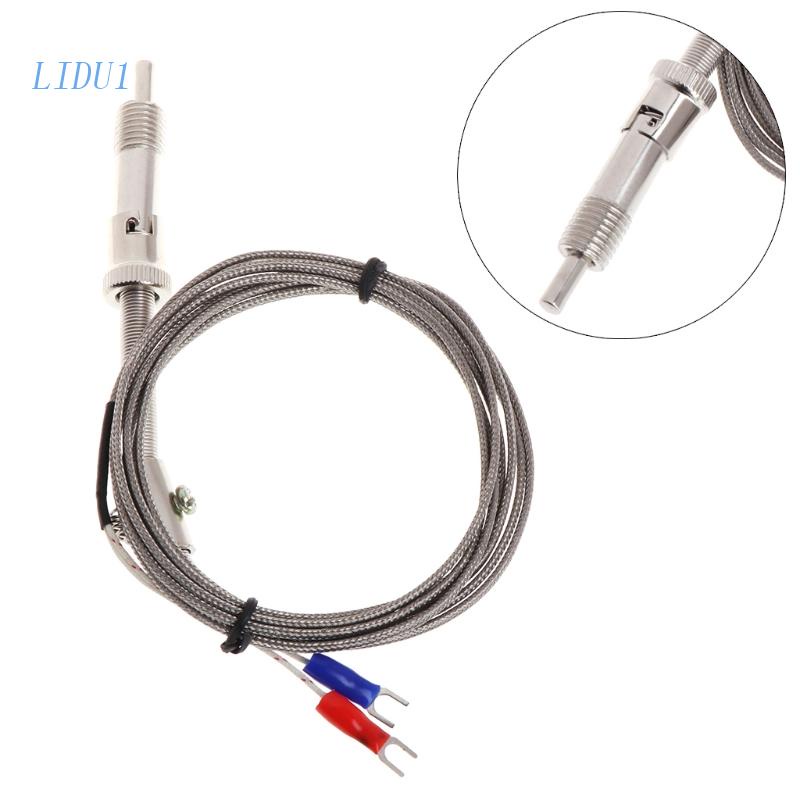 K Type Thermocouple Temperature Sensor Bayonet Compression Spring with 2m Cable