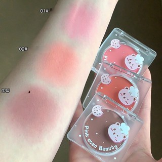 Pinkcoco Honey บลัชออนแต่งหน้า เนื้อแมตต์กํามะหยี่ สีนู้ด ธรรมชาติ