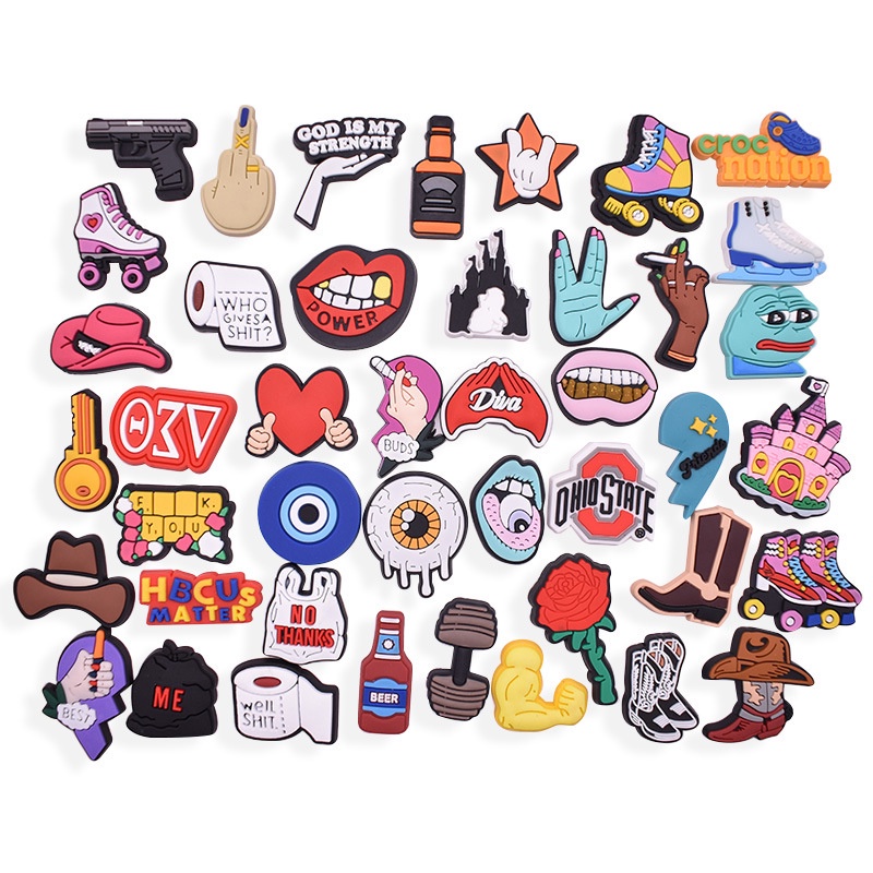Crocs Jibbitz Pins กระดุม หลากสีสัน สําหรับรองเท้า DIY