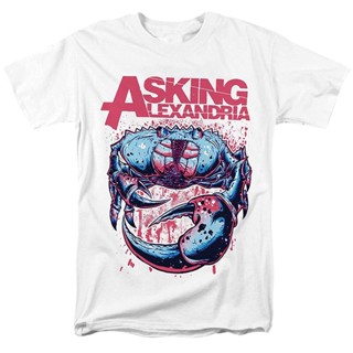 เสื้อยืดคอกลม แขนสั้น พิมพ์ลาย Asking Alexandria Rock สีขาว สไตล์ฮิปฮอป สําหรับผู้ชาย ไซซ์ S - 3XL