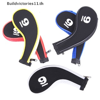 Buildvictories11 ปลอกคลุมหัวไม้กอล์ฟ เหล็ก พิมพ์ลายตัวเลข 10 ชิ้น