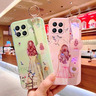 เคสโทรศัพท์มือถือแบบนิ่ม กันกระแทก พร้อมสายคล้องข้อมือ สําหรับ Honor X8 4G 5G Honor X6